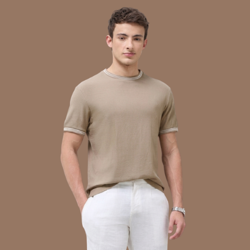 Brand Embroidered Slim Fit T-Shirt