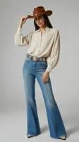 Western Chic Flare Denim Co-ord Look for Women